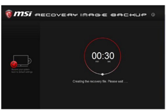 MSI Burn recovery application